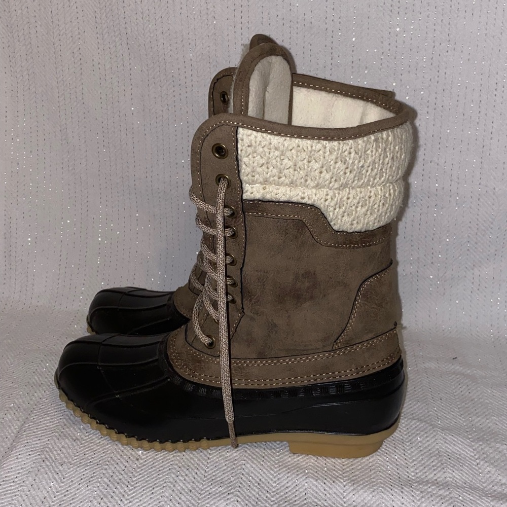 Knit winter snow boots